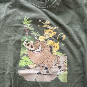 Comfort Colors Olive Green Lion King Simba & Pumbaa Short Sleeve Tee